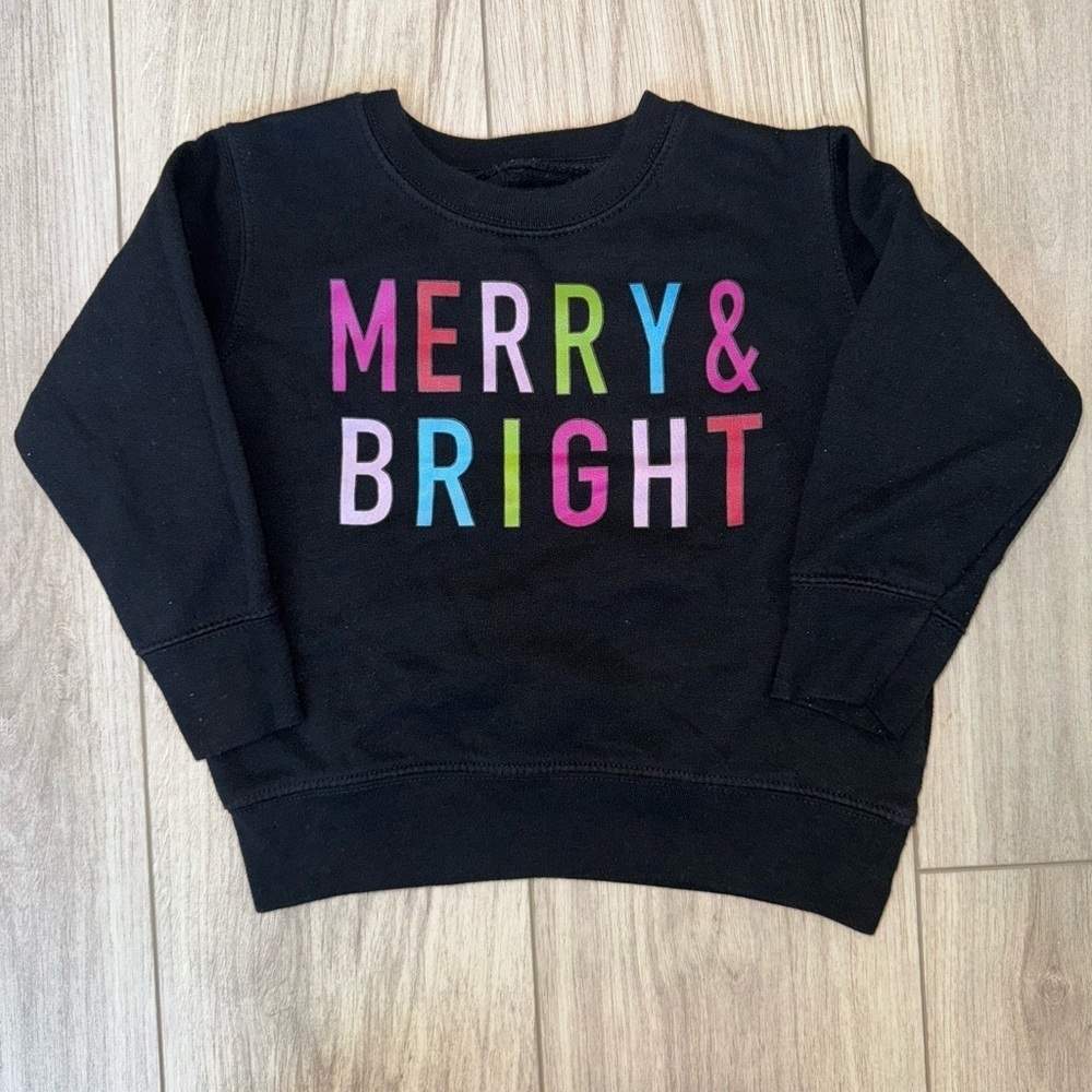Black 'Merry & Bright' Sweatshirt